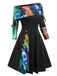 1950s Plaid Patchwork Lace-Up Off-Shoulder Dress: timeless style reimagined