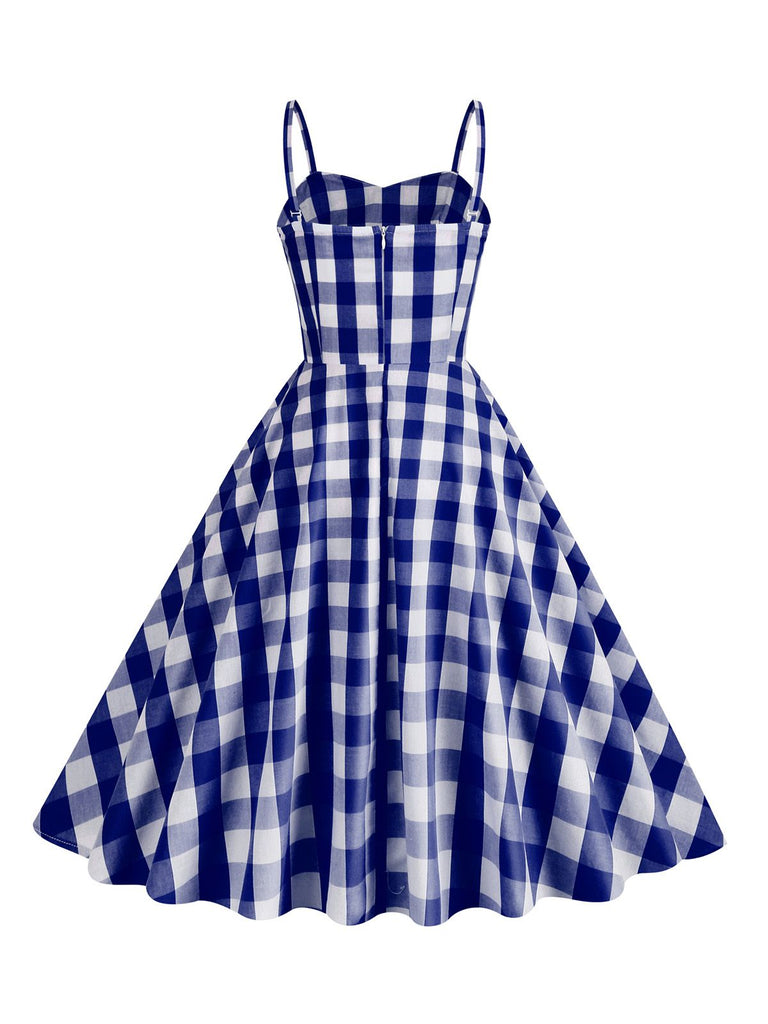 1950s Plaid Strap Swing Dress: timeless style reimagined