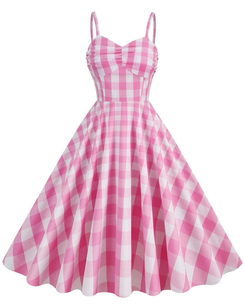 1950s Plaid Strap Swing Dress — vintage elegance for the modern woman