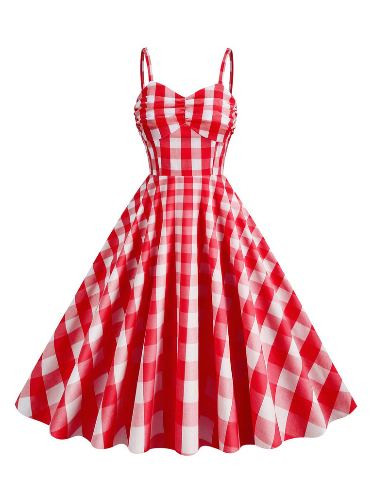 1950s Plaid Strap Swing Dress — vintage elegance for the modern woman