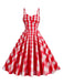 She slips into this 1950s Plaid Strap Swing Dress and suddenly it's a 1950s daydream