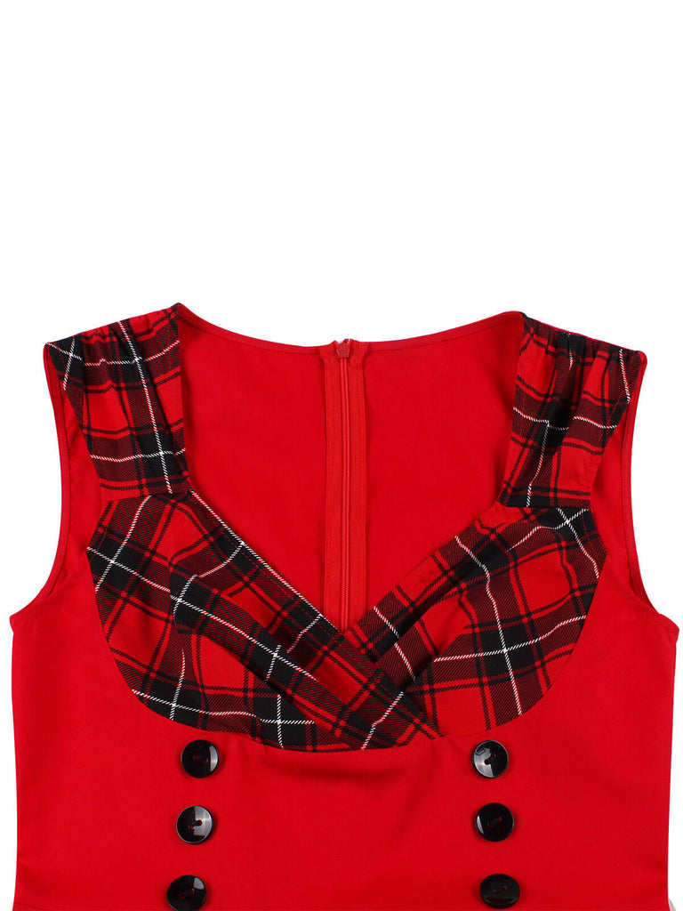 & 1950s Plaid V-Neck Dress: timeless style reimagined