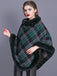 1950s Plaid Velvet Rex Rabbit Fur Shawl, vintage fashion, retro style - perfect for women who love vintage and retro fashion