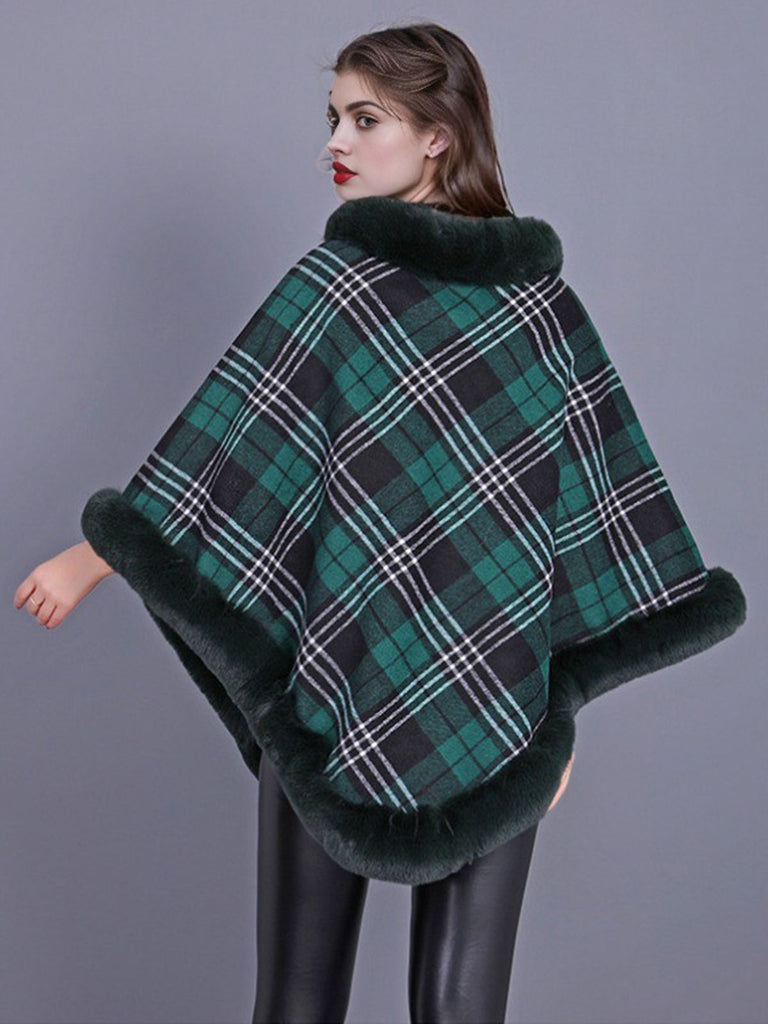 She finds her 1950s story in this 1950s Plaid Velvet Rex Rabbit Fur Shawl