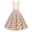 1950s Polka Dot Belt Suspender Swing Skirt — 1950s femininity that moves with her mood
