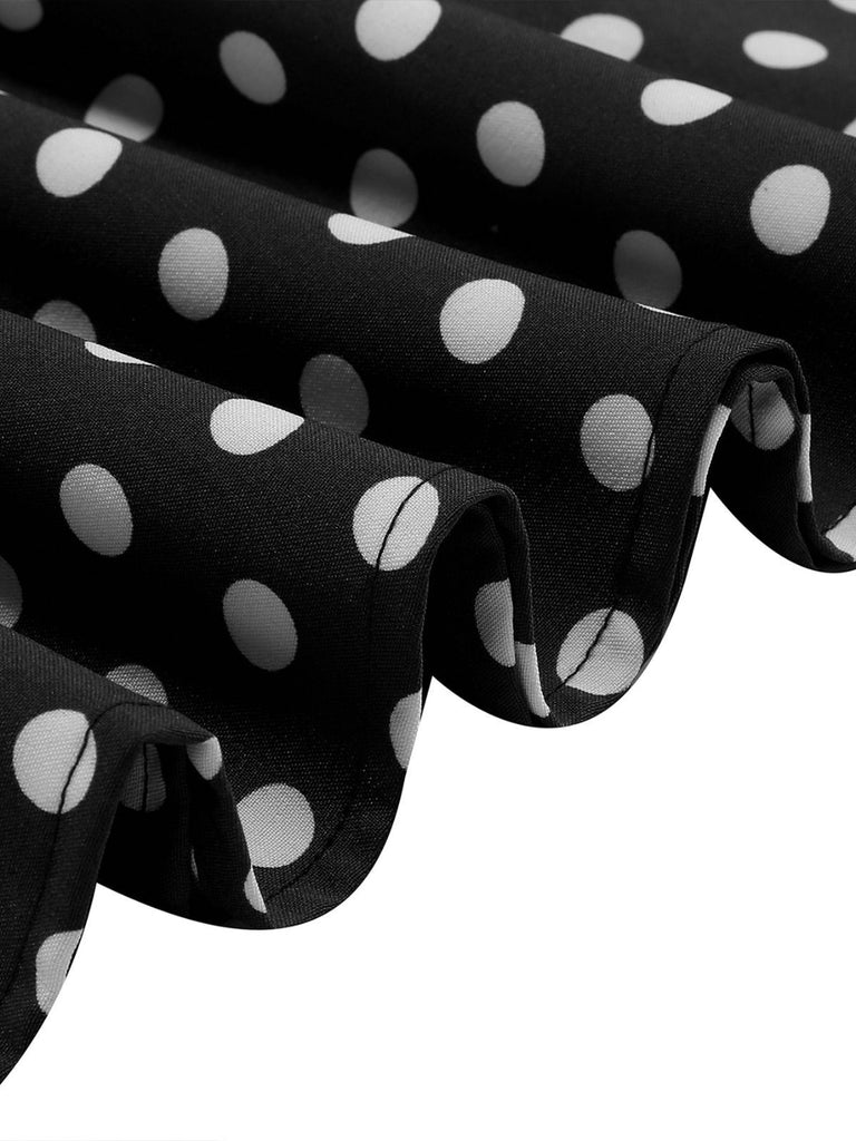 1950s Polka Dot Bow Swing Dress - vintage dress, retro fashion, rockabilly