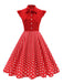 1950s Polka Dot Bow Swing Dress - vintage dress, retro fashion, rockabilly