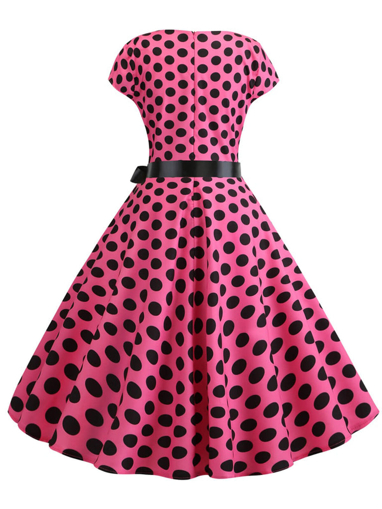 1950s Polka Dot Cap Sleeved Dress, vintage dress, retro fashion, rockabilly, pin-up fashion - perfect for women who love vintage and retro fashion