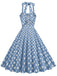 1950s Polka Dot Halter Neck Belt Dress, vintage dress, retro fashion, rockabilly, pin-up fashion - perfect for women who love vintage and retro fashion