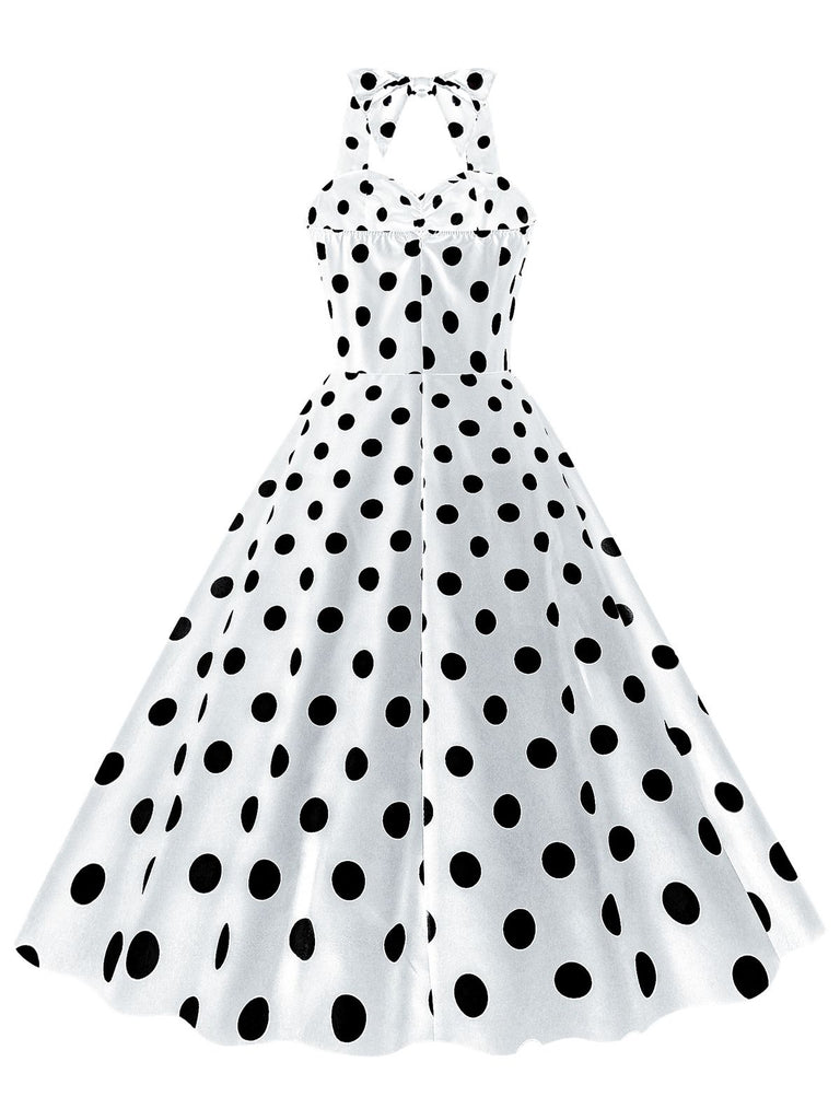 1950s Polka Dot Halter Swing Dress: where 1950s romance meets her modern spirit