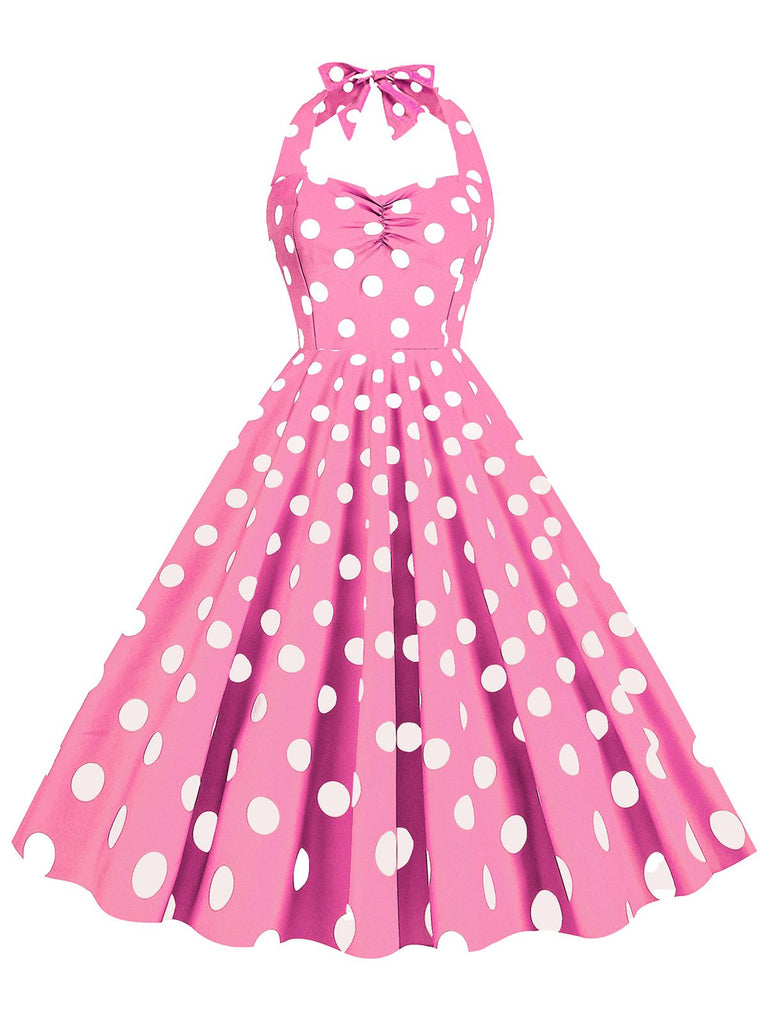 1950s Polka Dot Halter Swing Dress — the kind of 1950s dress that makes strangers smile
