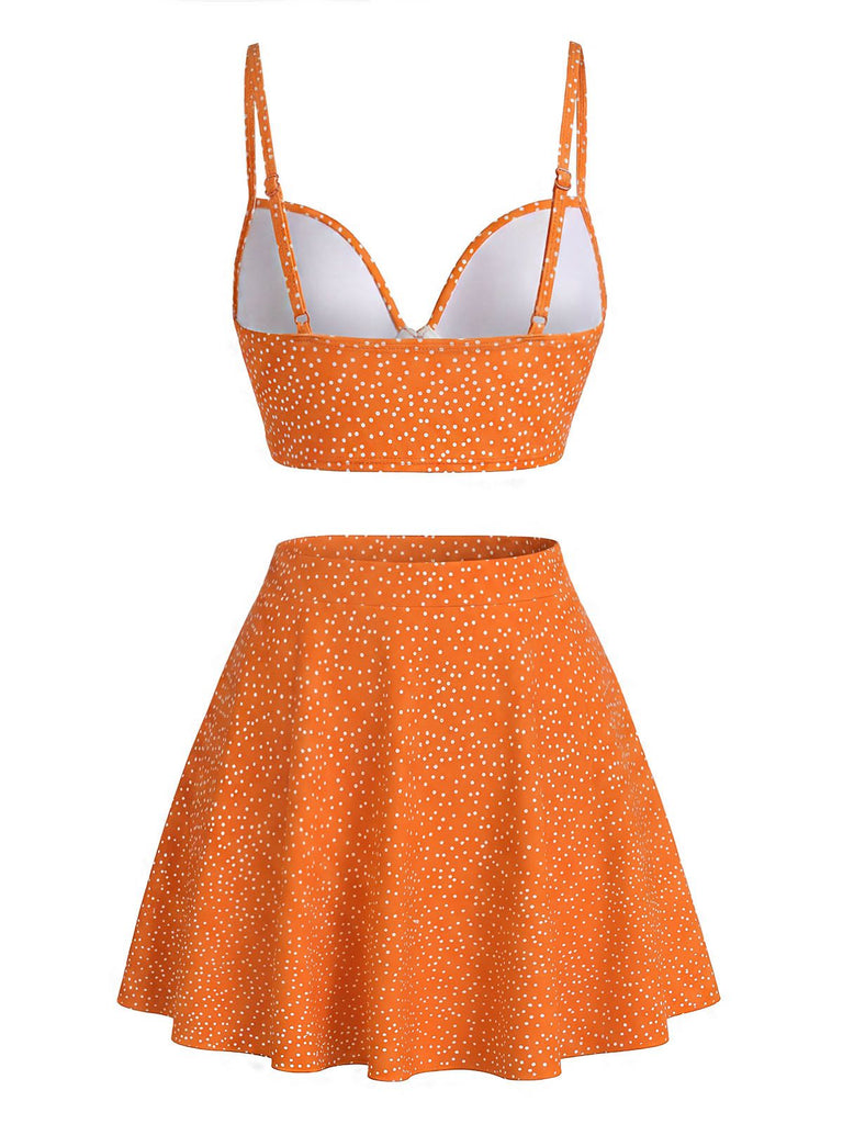 1950s Polka Dot High-Waist Bikini Set & Cover-Up, vintage swimsuit, pin-up swimwear - perfect for women who love vintage and retro fashion