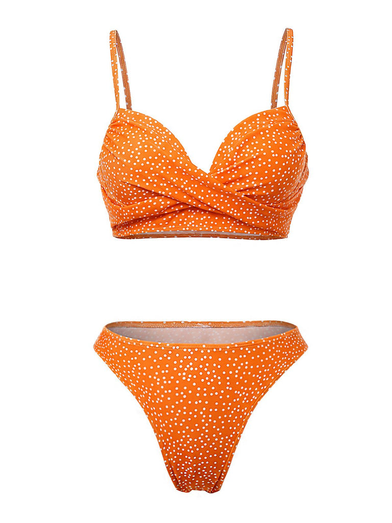 1950s Polka Dot High-Waist Bikini Set & Cover-Up, vintage swimsuit, pin-up swimwear - perfect for women who love vintage and retro fashion