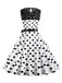 This 1950s Polka Dot Lace Patchwork Dress wraps her in 1950s elegance, one twirl at a time