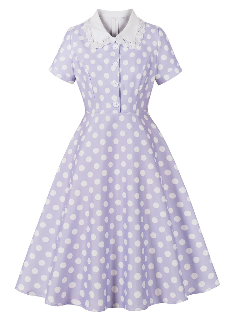 1950s Polka Dot Lace Vintage Dress