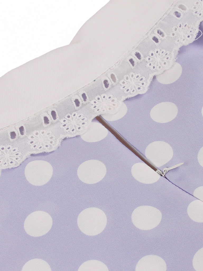 1950s Polka Dot Lace Vintage Dress 4