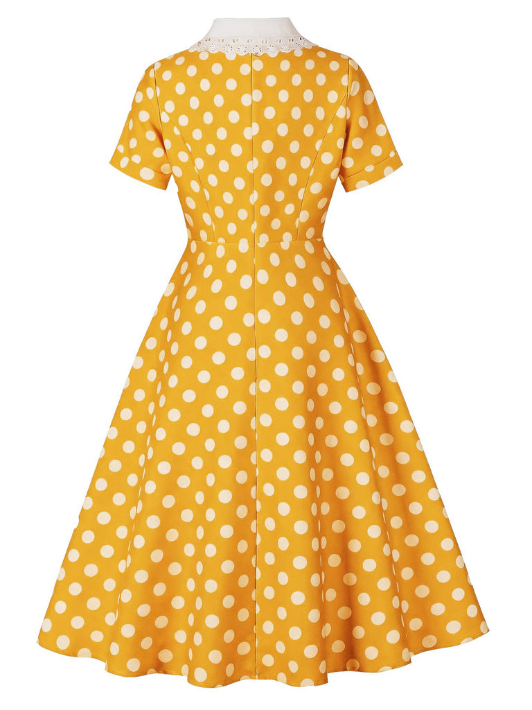 1950s Polka Dot Lace Vintage Dress 8
