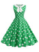 1950s Polka Dot Peter Pan Collar Sleeveless Dress - vintage dress, retro fashion, rockabilly