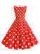 1950s Polka Dot Peter Pan Collar Sleeveless Dress - vintage dress, retro fashion, rockabilly