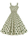 1950s Polka Dot Smocking Strap Dress — a 1950s silhouette that turns sidewalks into runways