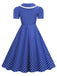 1950s Polka Dots Lapel Bowknot Swing Dress, vintage dress, retro fashion, rockabilly, pin-up fashion - perfect for women who love vintage and retro fashion