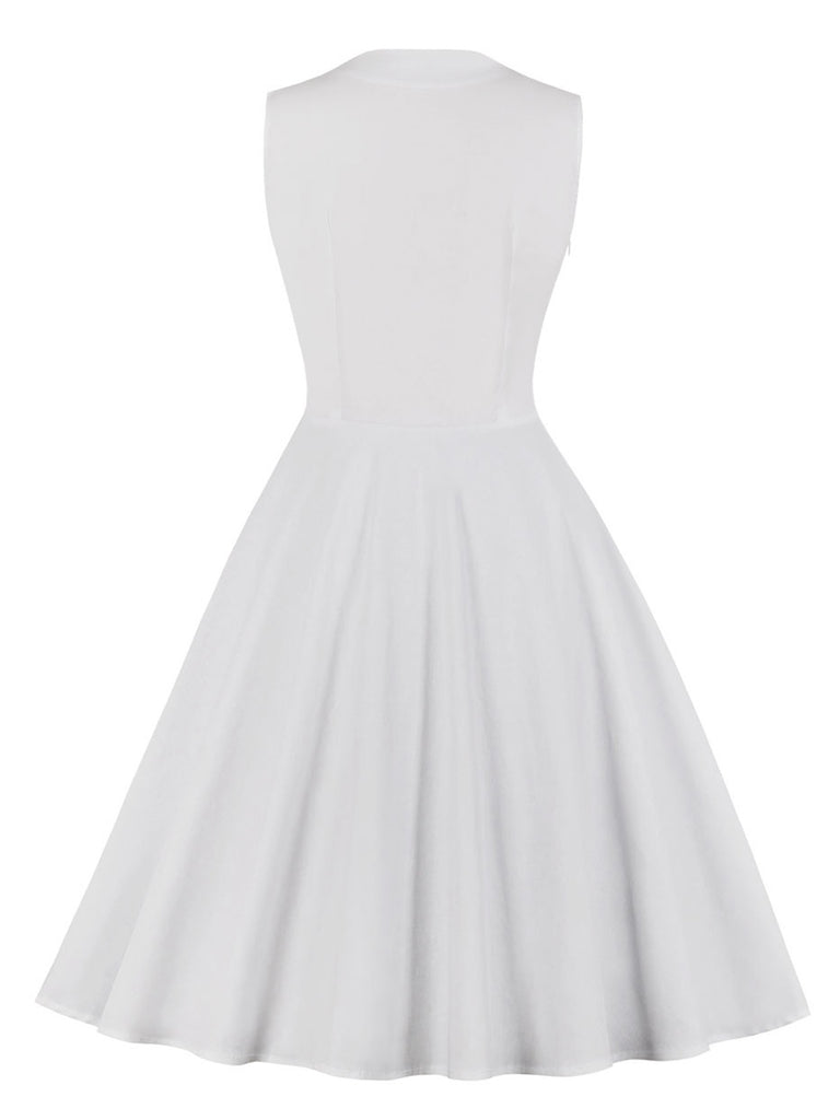 1950s Polka Dots Lapel Patchwork Swing Dress: timeless style reimagined