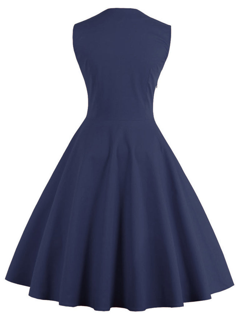 1950s Polka Dots Lapel Patchwork Swing Dress — vintage elegance for the modern woman