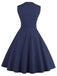1950s Polka Dots Lapel Patchwork Swing Dress — vintage elegance for the modern woman