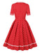 1950s Polka Dots Patchwork Swing Dress: where 1950s romance meets her modern spirit