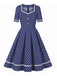 This 1950s Polka Dots Patchwork Swing Dress wraps her in 1950s elegance, one twirl at a time