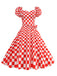 1950s Puff Sleeve Lace-Up Swing Dress: timeless style reimagined
