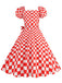 1950s Puff Sleeve Lace-Up Swing Dress — vintage elegance for the modern woman