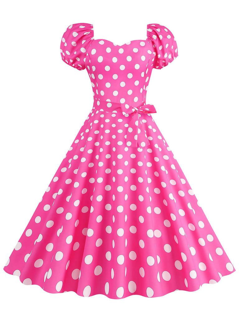 1950s Puff Sleeve Lace-Up Swing Dress: timeless style reimagined