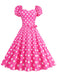 1950s Puff Sleeve Lace-Up Swing Dress: timeless style reimagined