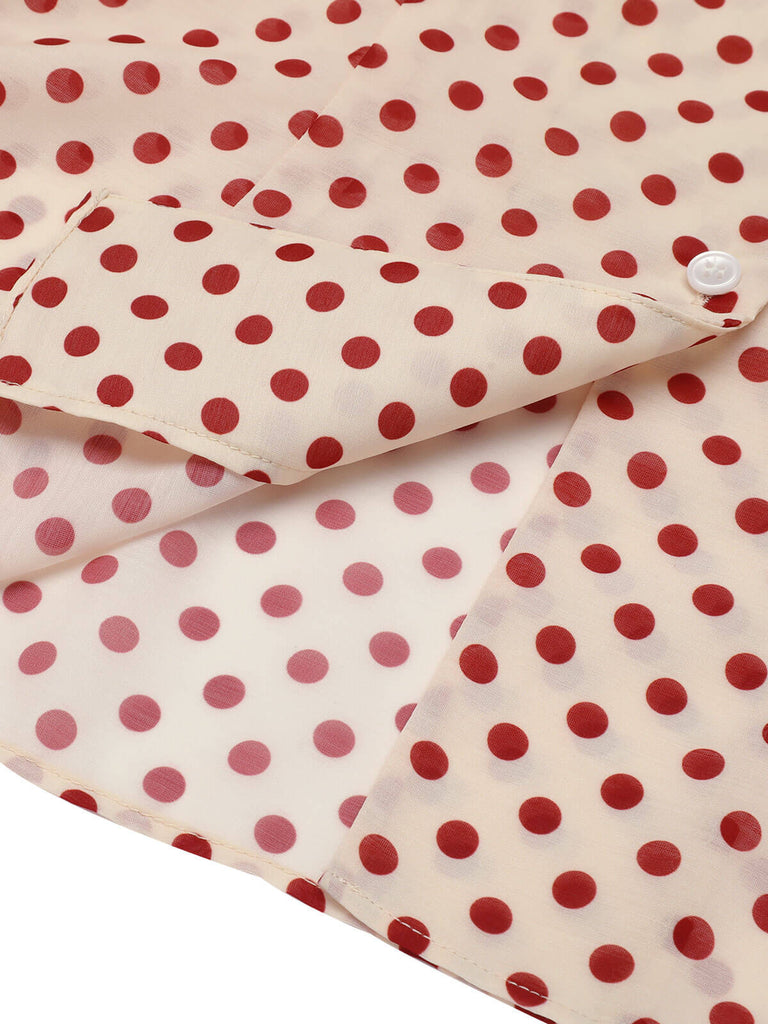 1950s Red Polka Dot Fly Sleeve Blouse — vintage elegance for the modern woman