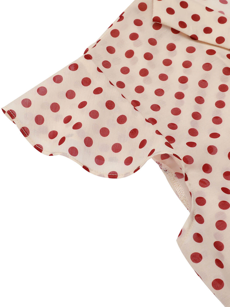 1950s Red Polka Dot Fly Sleeve Blouse: timeless style reimagined