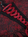 1950s Red Rose Jacquard Lace-Up Dress - 4