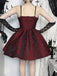 1950s Red Rose Jacquard Lace-Up Dress - 8