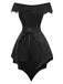 2PCS Black 1950s Gothic Bat Romper & High-Low Cover-Up - vintage jumpsuit, retro fashion, classic black