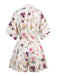Multicolor 1950s Floral Lapel Batwing Sleeve Romper - vintage jumpsuit, retro fashion