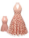 2PCS Pink 1950s Halter Strawberry Romper & Umbrella Skirt - vintage skirt, retro style