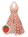 2PCS Pink 1950s Halter Strawberry Romper & Umbrella Skirt - vintage skirt, retro style