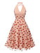 2PCS Pink 1950s Halter Strawberry Romper & Umbrella Skirt - vintage skirt, retro style