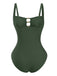 1950s Ruched Cutout Tummy Control One-Piece Swimsuit | vintage swimwear, retro swimsuit, pin-up style - perfect for retro fashion enthusiasts