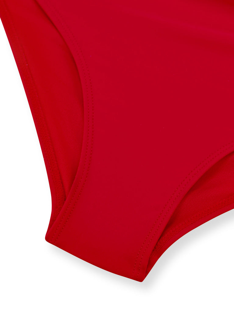 1950s Ruched Cutout Tummy Control One-Piece Swimsuit | vintage swimwear, retro swimsuit, pin-up style - perfect for retro fashion enthusiasts