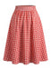 1950s Plaid Puff Sleeve Lapel Collar Skirt 2