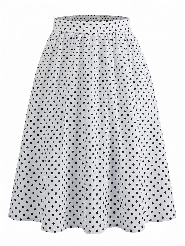 1950s Plaid Puff Sleeve Lapel Collar Skirt 4