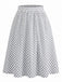 1950s Plaid Puff Sleeve Lapel Collar Skirt 4