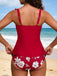 1950s Ruffle Strap Twist Front Floral Tankini Set, vintage fashion, retro style - perfect for women who love vintage and retro fashion