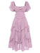 1950s Ruffle Tiered Off-Shoulder Maxi Dress - vintage dress, retro fashion, rockabilly
